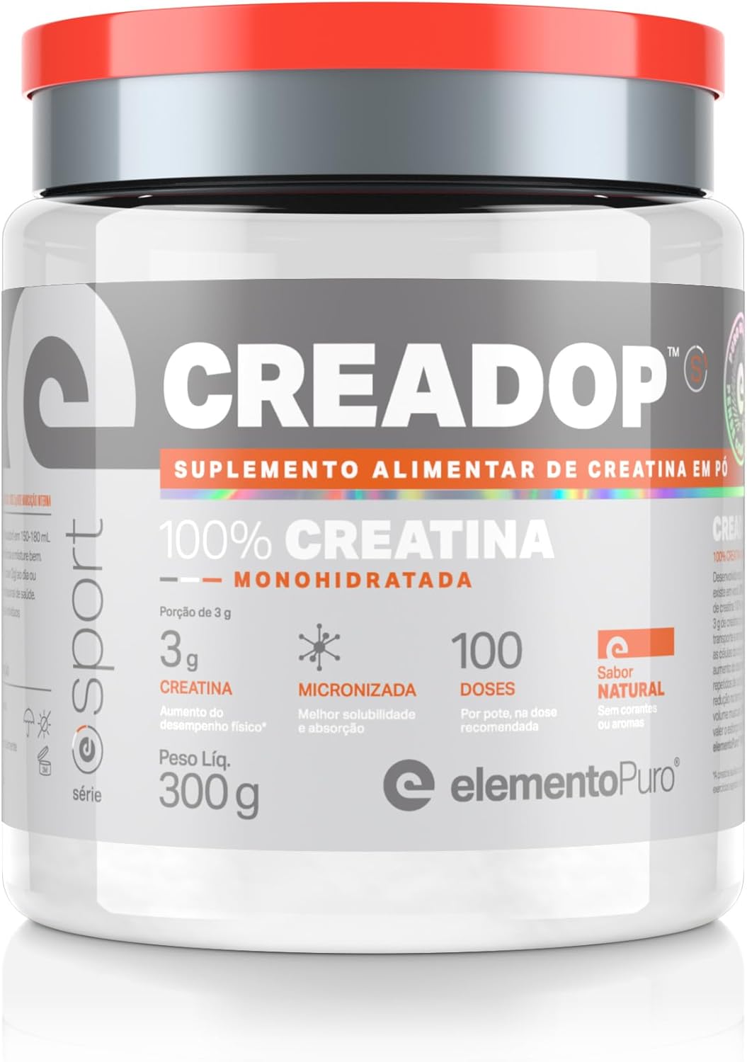 CREADOP SPORT Creatina 100% Monoidratada 300g - elementoPuro